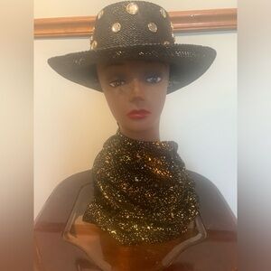 An exquisite embellished hat.